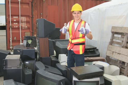 Recycling materials being processed from a builders waste clearance